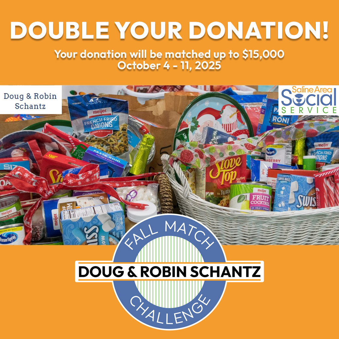 Double your donation! 2025 Fall Match Challenge, sponsored by Doug & Robin Schantz