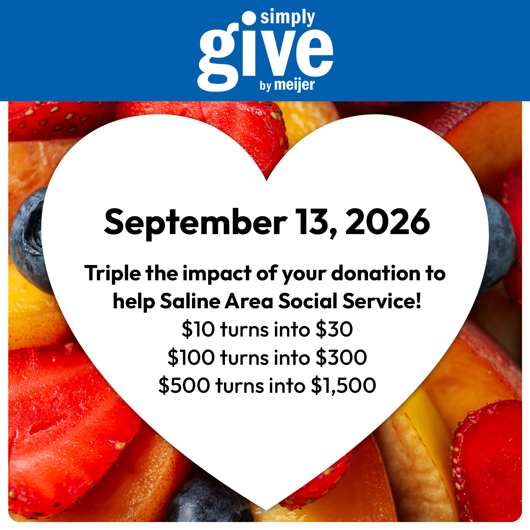 Meijer Simply Give on September 13, 2026
