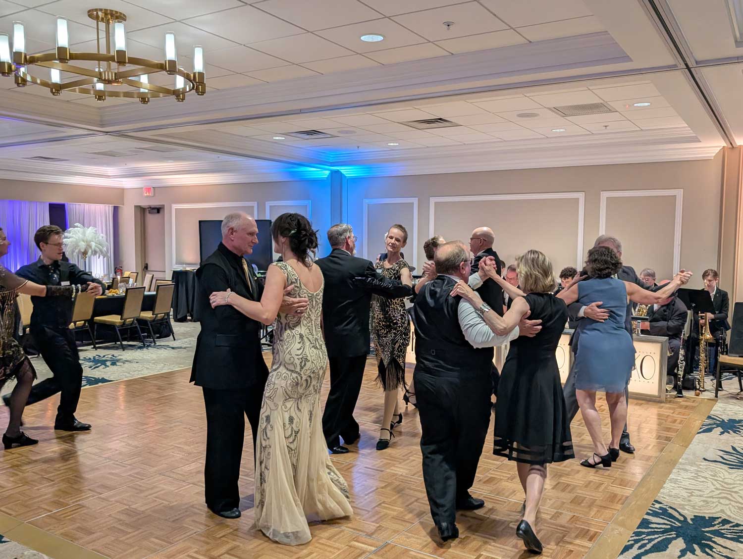 Fall Ball: attendees dancing in black tie attire