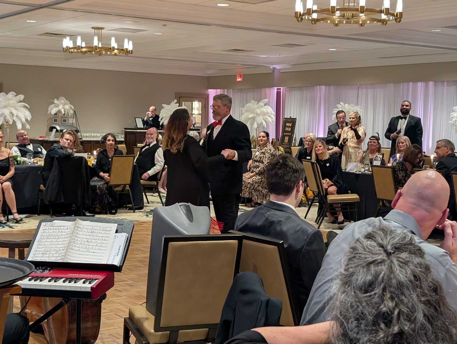 Fall Ball: attendees dancing in black tie attire