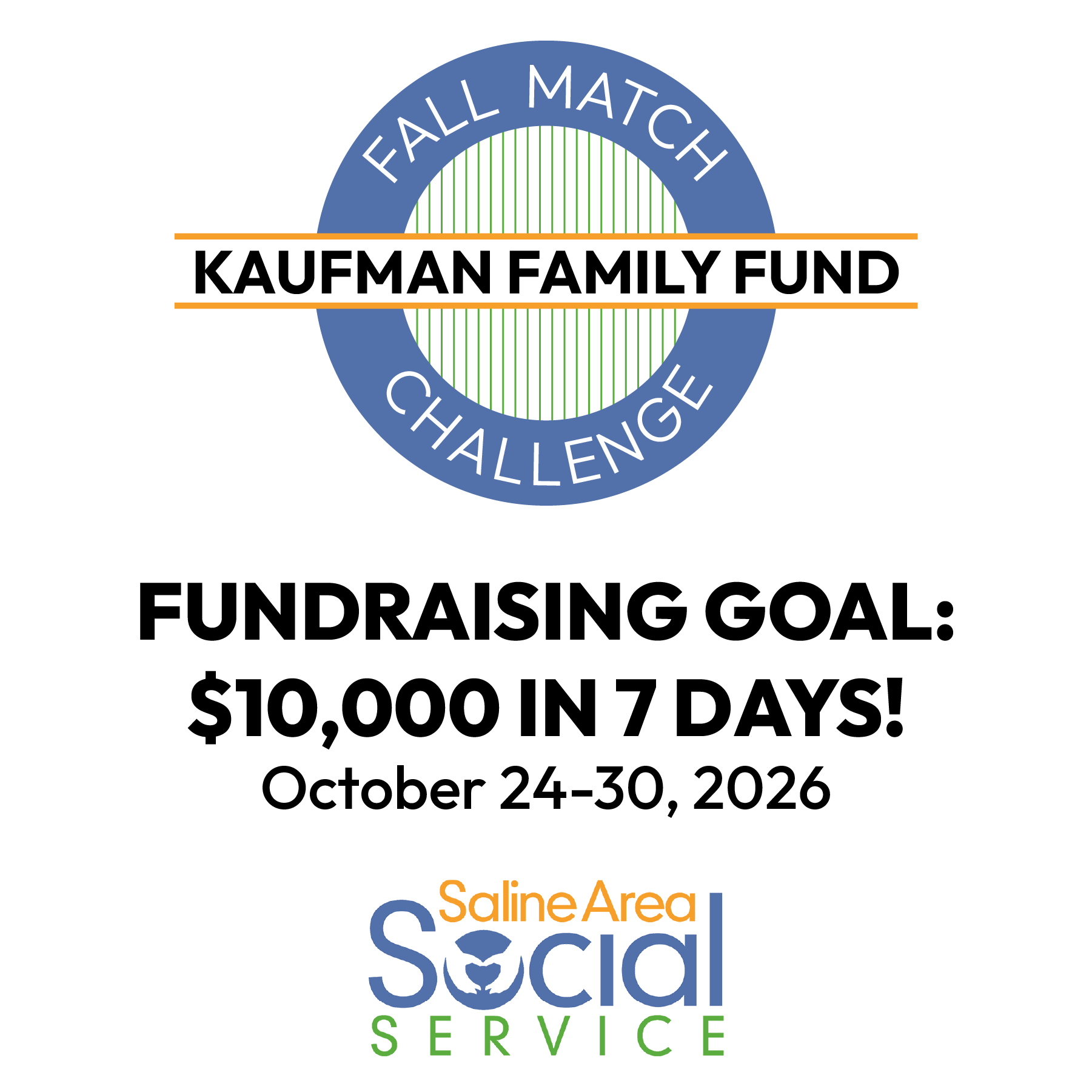 Fall Match Challenge: Raise $10,000 in 7 Days! Sponsored by the Kaufman Family Fund